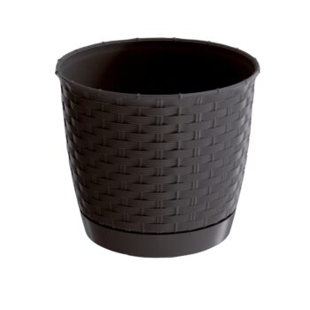 Plastový kvetináč Ratolla Round tmavohnedá, pr. 16,5 cm