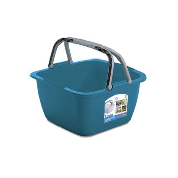 Plastový štvorcový lavór LUNA s úchytmi, 18,5 l