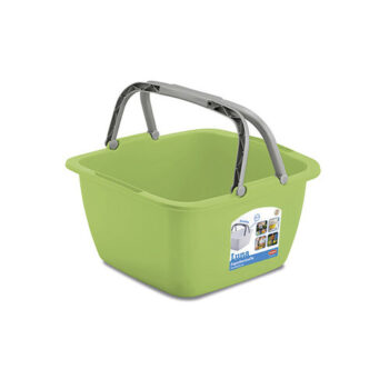 Plastový štvorcový lavór LUNA s úchytmi, 18,5 l