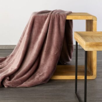 Plyšová deka s reliéfnym vzorom staroružová Šírka: 70 cm | Dĺžka: 160 cm