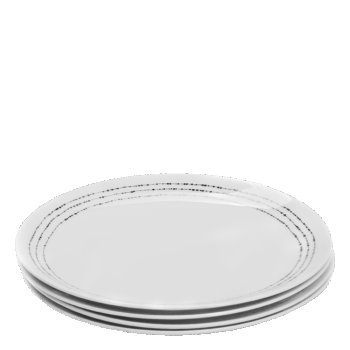 Jednoduché línie s umeleckým šmrncom. Set porcelánových plytkých tanierov z línie Basic Dots je vhodný na predjedlo, dezerty či chuťovky. Moderný bodkový vzor na bielom porceláne dodáva šmrnc každej kuchyne. Je vhodný do umývačky riadu aj mikrovlnnej rúry.