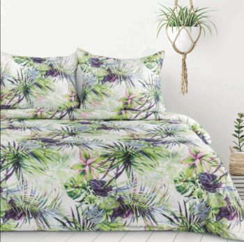 Posteľné obliečky s exotickým vzorom lístia 3 časti: 1ks 160x200 + 2ks 70x80 cm