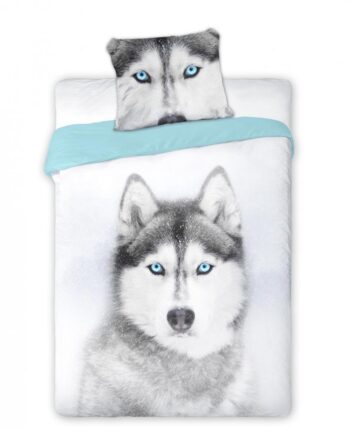 Posteľné obliečky so sibírskym huskym 2 časti: 1ks 160 cmx200 + 1ks 70 cmx80 140x200 cm