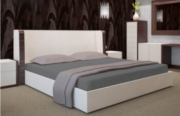 Posteľné plachty tmavo sivej farby s gumou Šírka: 200 cm | Dĺžka: 220 cm Šírka: 200 cm | Dĺžka: 220 cm