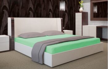 Posteľné plachty zelenej farby s gumou Šírka: 180 cm | Dĺžka: 200 cm Šírka: 180 cm | Dĺžka: 200 cm