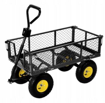 Praktický záhradný vozík 2v1 v čiernej farbe