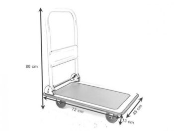 Prepravný plošinový vozík, 4 kolesa nosnosť 150kg