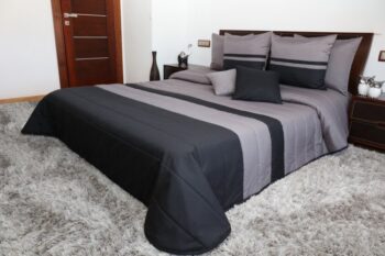 Prešívané sivo čierne prikrývky na posteľ Šírka: 220 cm | Dĺžka: 240 cm Šírka: 220 cm | Dĺžka: 240 cm