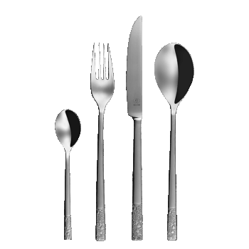 Príborový set Fiori z luxusnej línie Platinum Line spája remeselnú precíznosť s romantickým šarmom. Každý kus je ručne vyrábaný s dutými rúčkami, ktoré zdobí jemný kvetinový vzor. Tento nadčasový dizajn je ideálny pre náročných klientov, ktorým záleží na harmónii v moderných aj rustikálnych interiéroch. Set obsahuje: 4× lyžica 4× vidlička 4× nôž 4× kávová lyžička