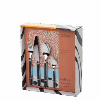 Dizajn príborového setu Gallery doslova dýcha retro dizajnom. Tento 16-dielny set je uložený v prémiovom softboxe, ktorý nielen príbor chráni, ale zároveň ho pekne prezentuje. Aj preto je tento príborový set skvelým tipom na darček pre tých, ktorí si potrpia na dizajn a vysokú úroveň servírovania. Ergonomický tvar príborov navyše zaručuje pohodlné uchopenie, čo prispieva k príjemnému zážitku z každého jedla. Pozostáva z: 4× polievková lyžica 4× jedálenská vidlička 4× jedálenský nôž 4× kávová lyžička