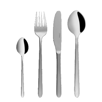 matný   Príborový set Rio je vytvorený v jednoduchosti, s čistými líniami a hladkým dizajnom matnej rukoväte. Set obsahuje: - 6x lyžica - 6x nôž - 6x vidlička - 6x lyžička na kávu