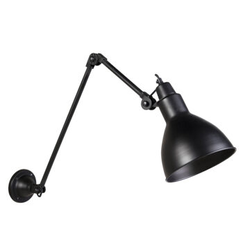 Priemyselná nástenná lampa čierna nastaviteľná - Wye