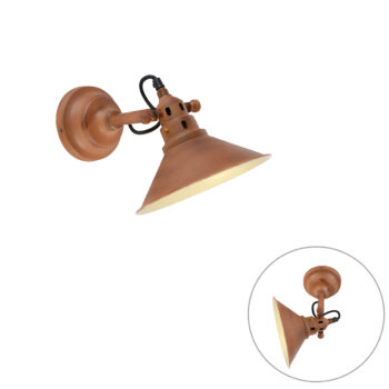 Priemyselná nástenná lampa hrdzavá so zlatom - Rust