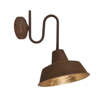 Priemyselná nástenná lampa hrdzavá so zlatým vnútorným priestorom - Factory