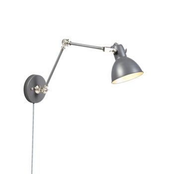 Priemyselná nástenná lampa sivá nastaviteľná - Dazzle