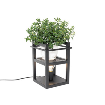 Priemyselná stolná lampa čierna - Cage Rack