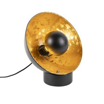 Priemyselná stolná lampa čierna so zlatým vnútrom - Magna Eglip