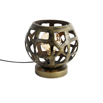 Priemyselná stolná lampa starožitné zlato - Bobby