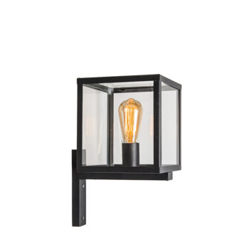 Priemyselná štvorcová vonkajšia nástenná lampa čierna IP23 - Rotterdam