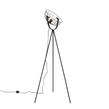 Priemyselná trojnohá stojaca lampa čierna 35 cm nastaviteľná - Hanze