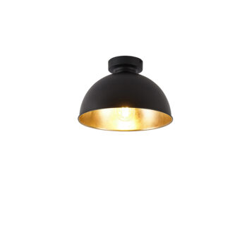 Priemyselné stropné svietidlo čierne & zlaté 28 cm - Magnax