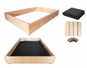 Prírodný vyvýšený drevený záhon 120 x 120 x 18 cm