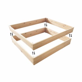 Prírodný vyvýšený drevený záhon 120 x 120 x 18 cm