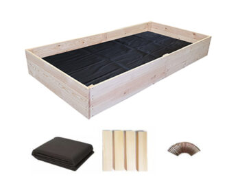 Prírodný vyvýšený drevený záhon 240 x 80 x 27 cm