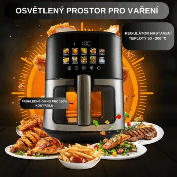 ProfiCook FR 1286 H teplovzdušná fritéza s grafickým displejom a dotykovým senzorom, 6,5 l
