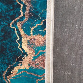 Protišmykový koberec v zelenej farbe s abstraktným vzorom Šírka: 60 cm | Dĺžka: 100 cm