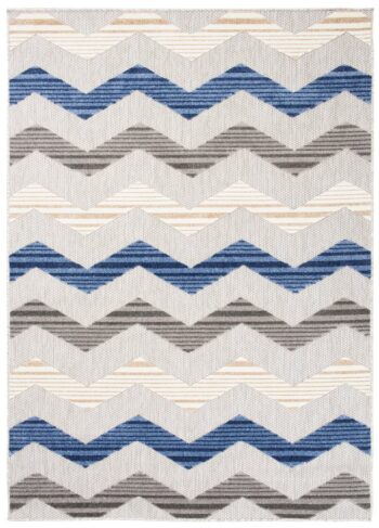 Pruhovaný terasový koberec sivej farby Šírka: 140 cm | Dĺžka: 200 cm