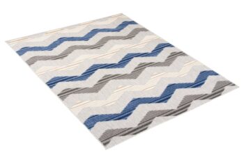 Pruhovaný terasový koberec sivej farby Šírka: 160 cm | Dĺžka: 230 cm