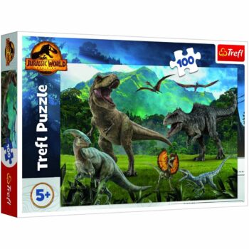 Puzzle Jurský Park, 100 dielikov, 41x27,5 cm v krabici 29x19x4 cm