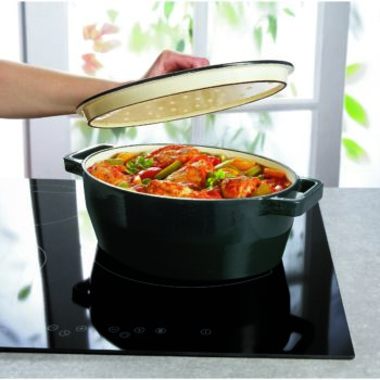 Pyrex Liatinový kastról s pokrievkou 6 l, 33 x 25 cm, sivá, 6 l