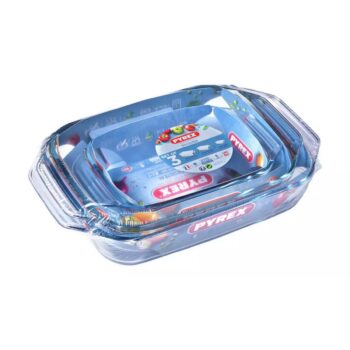 Pyrex Súprava sklenených pekáčov 3 ks, 1,4 l + 3 l + 4 l