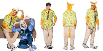 Pyžamové overaly kigurumi v žltej farbe veľkosť M