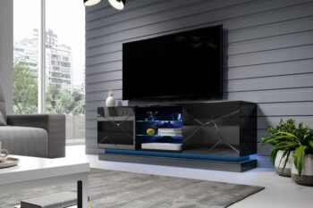 Exkluzívny a štýlový TV stolík QIU 160 ponúka úplne novú úroveň komfortu a elegancie. Vo svojom čiernom prevedení, potiahnutý fóliou vysokého lesku so špeciálnymi efektami vytvára príjemnú a elegantnú atmosféru. S jeho jedinečnou konštrukciou získate nielen neuveriteľne pevný a stabilný nábytok,…