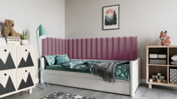 NABBI Quito obdĺžnikový čalúnený panel na stenu 15x60 cm ružová – Obrázok 5