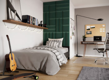 Obdĺžnikový čalúnený panel na stenu Quito 15x60 cm v tmavozelenej farbe je moderným doplnkom do interiéru. Tento produkt značky NABBI je určený pre ženy aj mužov, ktorí hľadajú štýlové a praktické riešenie pre svoje bývanie.