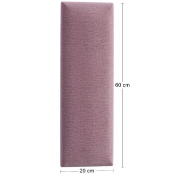 NABBI Quito obdĺžnikový čalúnený panel na stenu 20x60 cm ružová – Obrázok 2