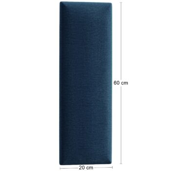 NABBI Quito obdĺžnikový čalúnený panel na stenu 20x60 cm tmavomodrá – Obrázok 2