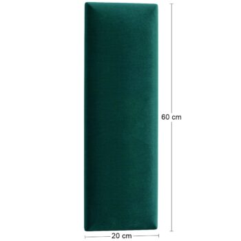 NABBI Quito obdĺžnikový čalúnený panel na stenu 20x60 cm tmavozelená – Obrázok 2