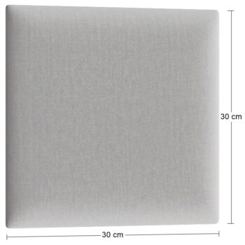 NABBI Quito štvorcový čalúnený panel na stenu 30x30 cm svetlosivá – Obrázok 2