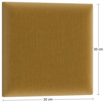 NABBI Quito štvorcový čalúnený panel na stenu 30x30 cm zlatá – Obrázok 2