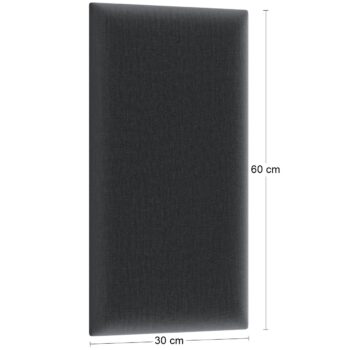 NABBI Quito obdĺžnikový čalúnený panel na stenu 30x60 cm čierna – Obrázok 2