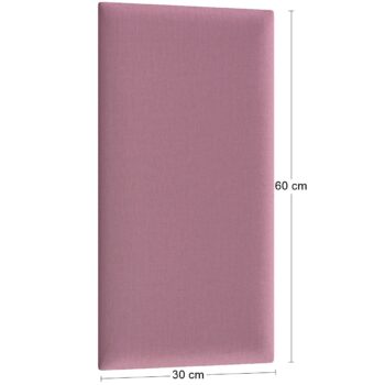 NABBI Quito obdĺžnikový čalúnený panel na stenu 30x60 cm ružová – Obrázok 2