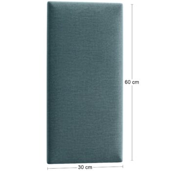 NABBI Quito obdĺžnikový čalúnený panel na stenu 30x60 cm svetlomodrá – Obrázok 2