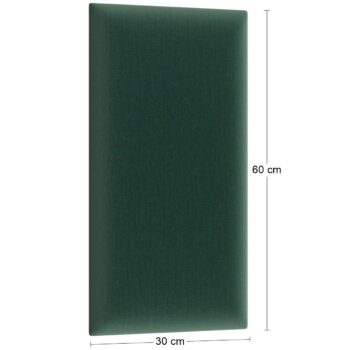 NABBI Quito obdĺžnikový čalúnený panel na stenu 30x60 cm tmavozelená – Obrázok 2