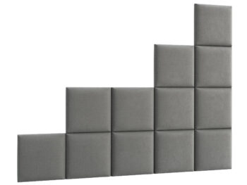NABBI Quito štvorcový čalúnený panel na stenu 40x40 cm sivá – Obrázok 5