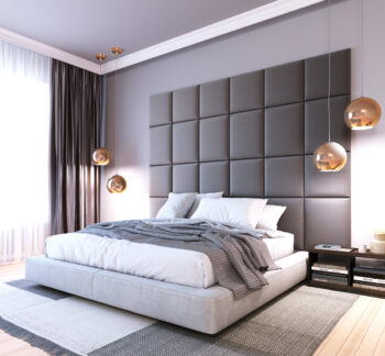 NABBI Quito štvorcový čalúnený panel na stenu 40x40 cm sivá – Obrázok 8